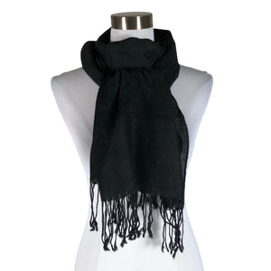 Unisex Pashmina - Õhuke sall, suurus Maxi - Must (1)