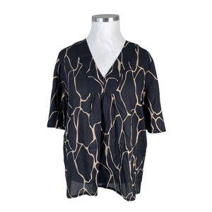Unisex Nanso - Lühikeste käistega pluus, suurus 44 - Must (1)