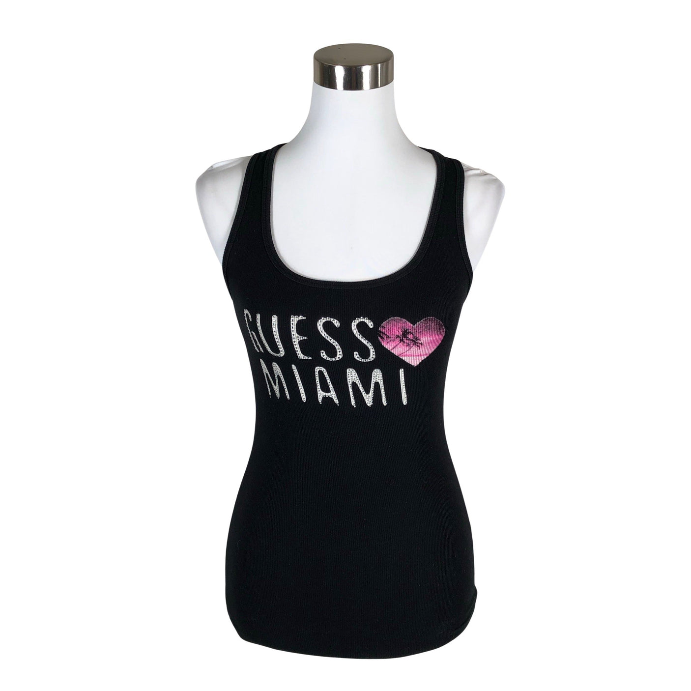 Unisex Guess - Trikotaažist topp, suurus 36 - Must (1)