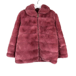Unisex Lindex - Kunstkarusnahast mantel, suurus 116 - 122 - Roosa (1)