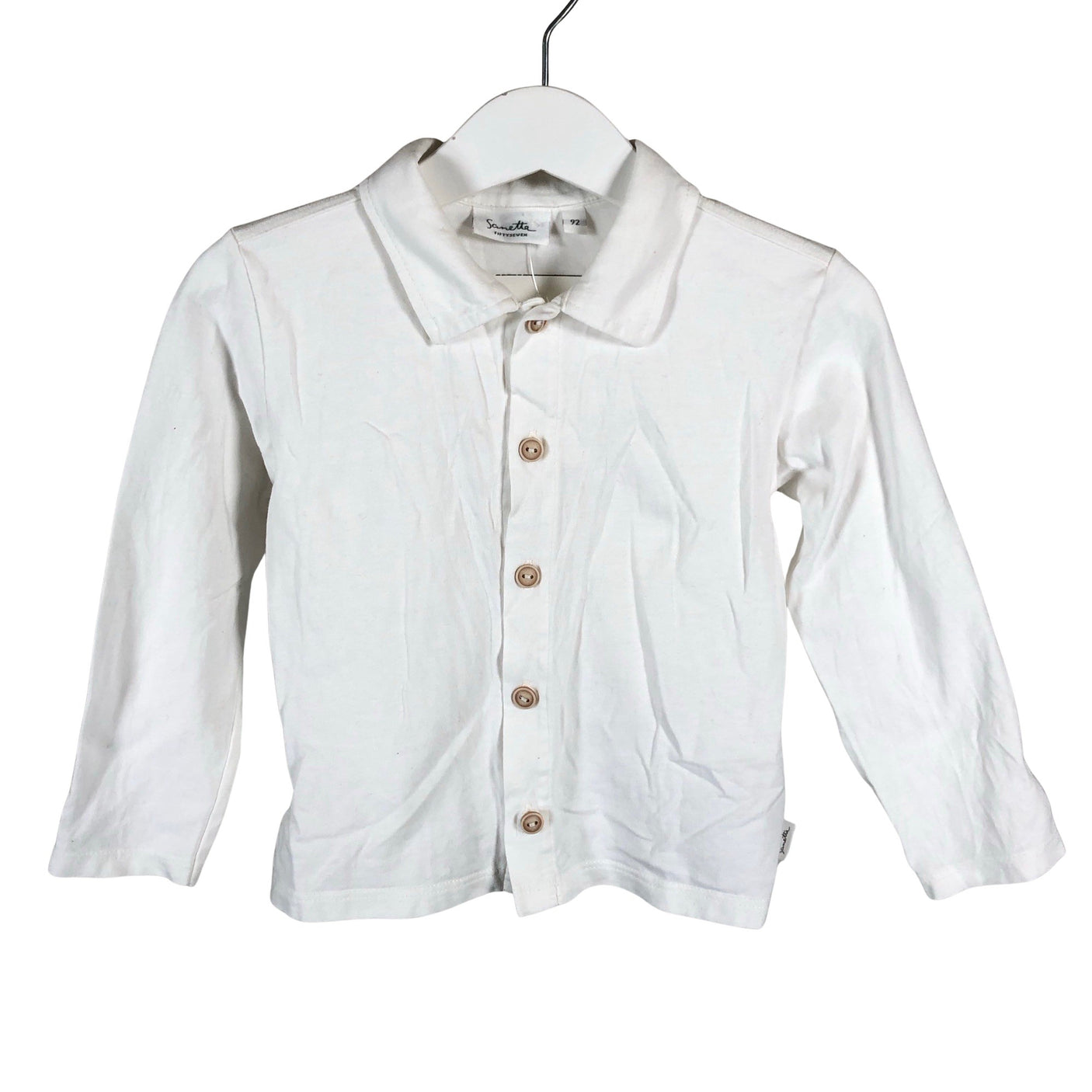 Unisex Sanetta - Trikotaažist pluus, suurus 86 - 92 - Valge (1)