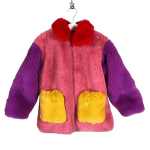 Unisex Bogi - Kunstkarusnahast mantel, suurus 110 - 116 - Roosa (1)