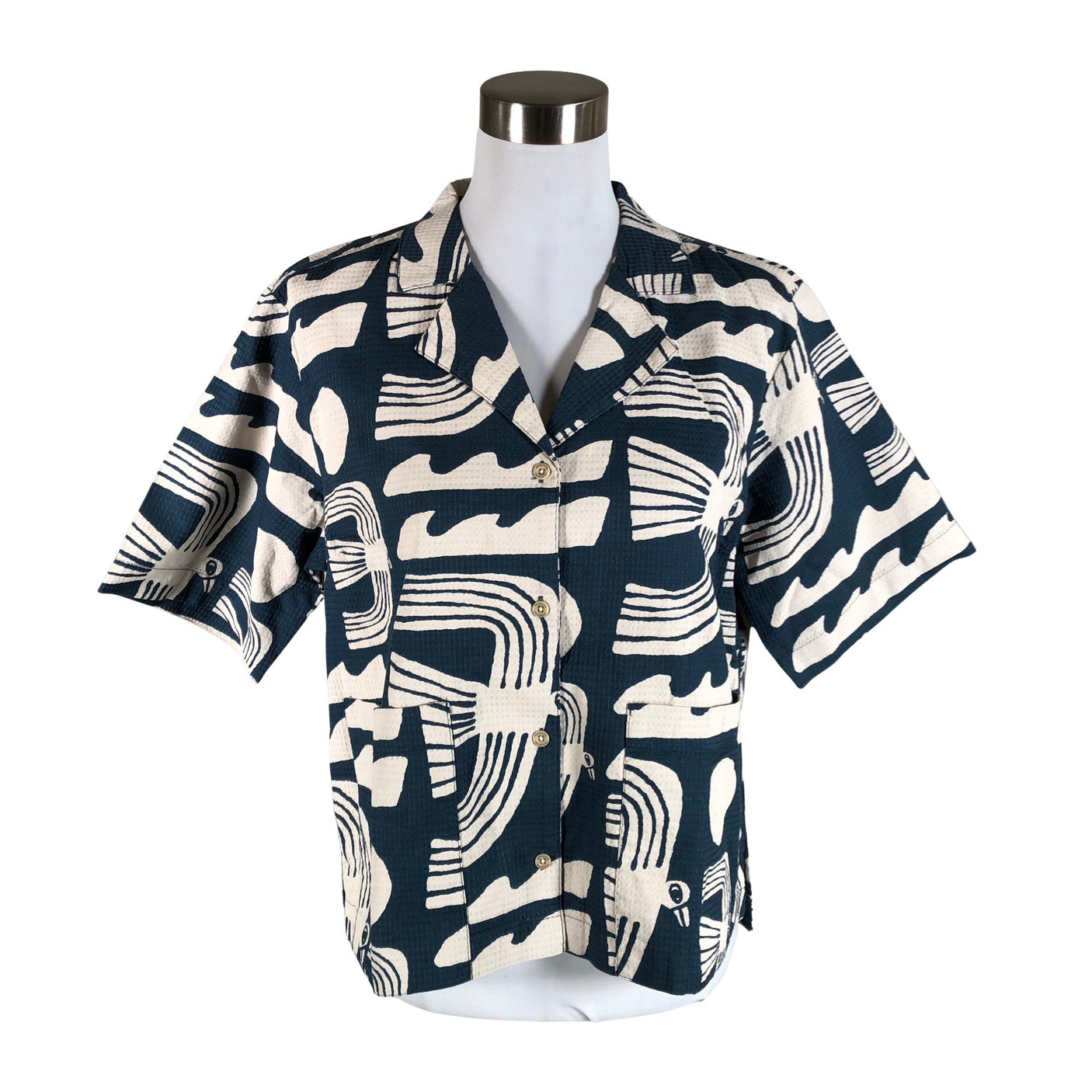 Unisex Dedicated - Lühikeste käistega pluus, suurus 38 - Sinine (1)