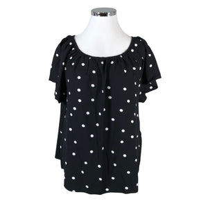 Unisex Zizzi - Lühikeste käistega pluus, suurus 46 - Must (1)