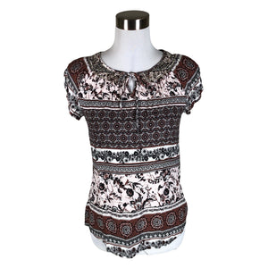 Unisex Comma - Lühikeste käistega pluus, suurus 34 - Pruun (1)