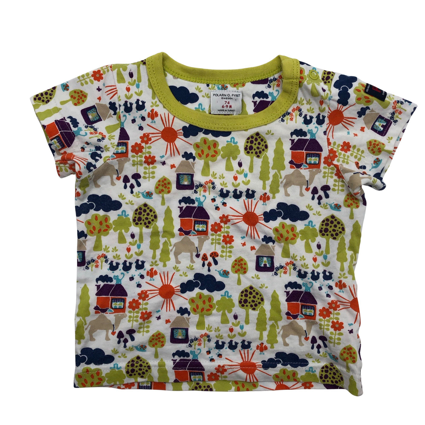 Unisex Polarn O. Pyret - T-särk, suurus 68 - 74 - Valge (1)