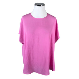 Unisex Zizzi - Lühikeste käistega pluus, suurus 44 - Heleroosa (1)