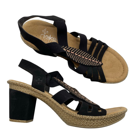 Unisex Rieker - Kontsaga rihmikud, suurus 38 - Must ()