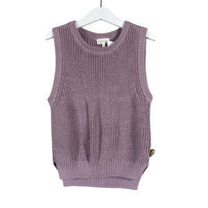 Unisex POMPdeLUX - Kootud vest, suurus 122 - 128 - Lilla (1)