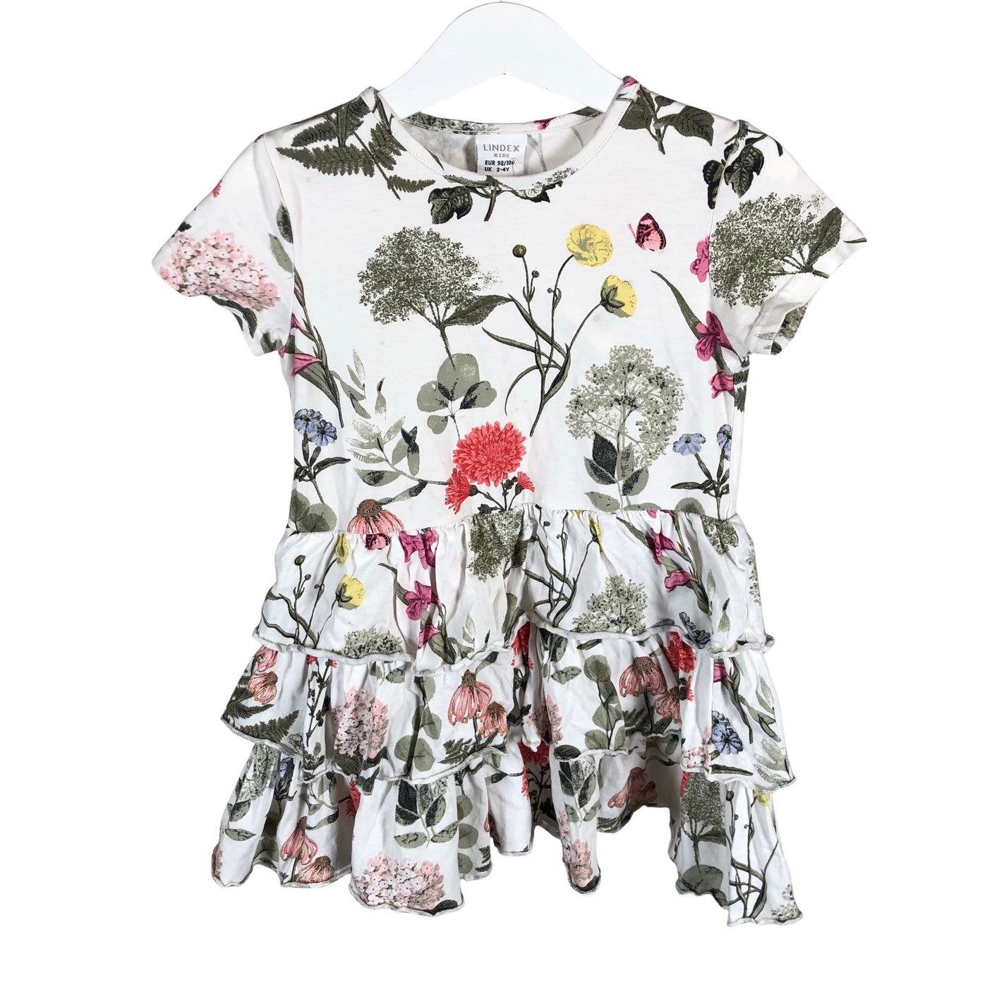 Unisex Lindex - Trikotaažist kleit, suurus 92 - 98 - Valge (1)