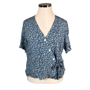 Unisex Holly & Whyte by Lindex - Lühikeste käistega pluus, suurus 48 - Sinine (1)