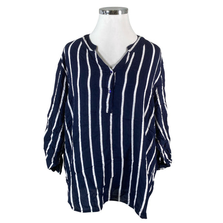 Unisex Kaffe - Lühikeste käistega pluus, suurus 50 - Sinine ()