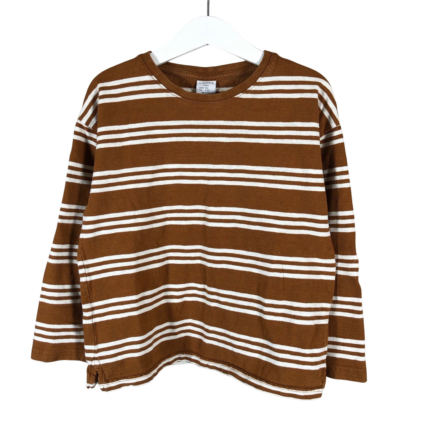 Unisex Lindex - Trikotaažist pluus, suurus 116 - 122 - Pruun (1)
