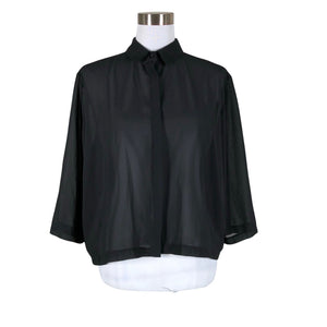 Unisex Ajlajk - Lühikeste käistega pluus, suurus 36 - Must (1)