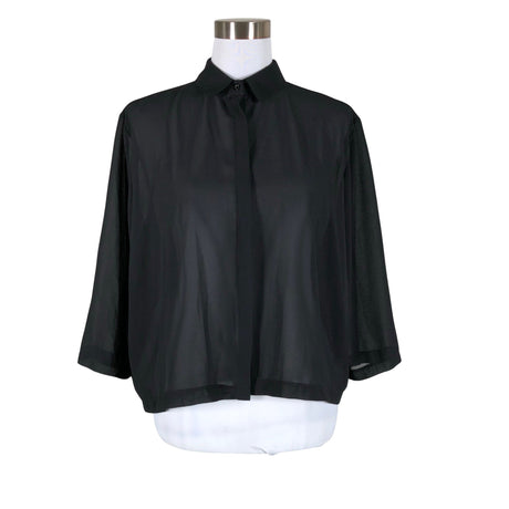 Unisex Ajlajk - Lühikeste käistega pluus, suurus 36 - Must ()