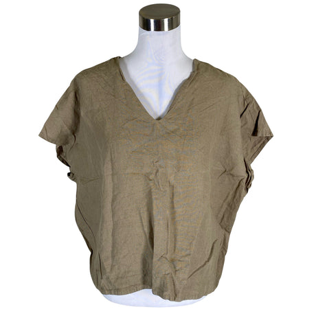 Unisex Papu - Lühikeste käistega pluus, suurus 40 - Roheline ()