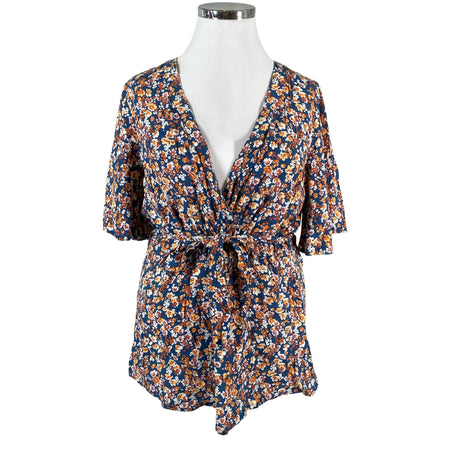Unisex Zizzi - Lühikeste käistega pluus, suurus 44 - Sinine ()