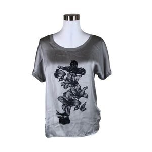 Unisex Saint Tropez - Lühikeste käistega pluus, suurus 36 - Hall (1)