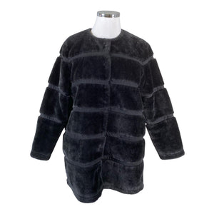 Unisex Soyaconcept - Kunstkarusnahast mantel, suurus 42 - Must (1)