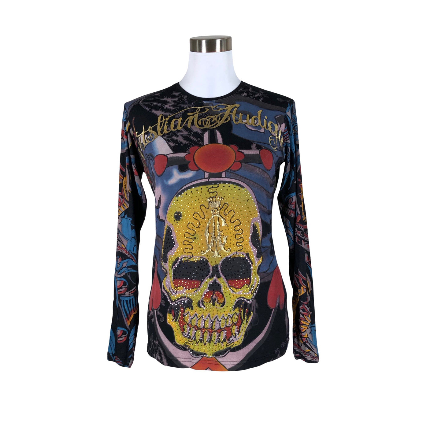 Unisex Christian Audigier - Trikotaažist pluus, suurus 36 - Sinine (1)