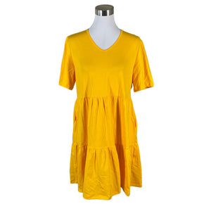 Unisex Versonpuoti - Trikotaažist kleit, suurus 40 - Kollane (1)