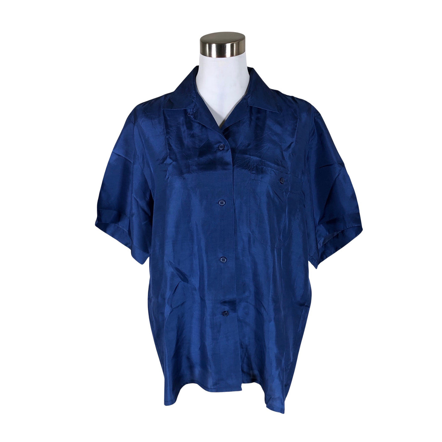 Unisex Stockmann Silk - Lühikeste käistega pluus, suurus 40 - Sinine (1)