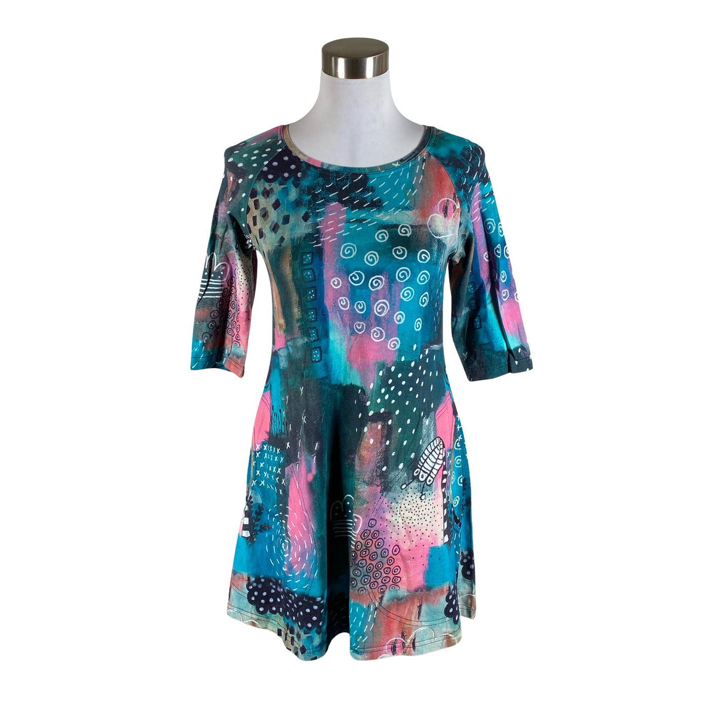 Unisex Ehta - Trikotaažist kleit, suurus 36 - Sinine (1)