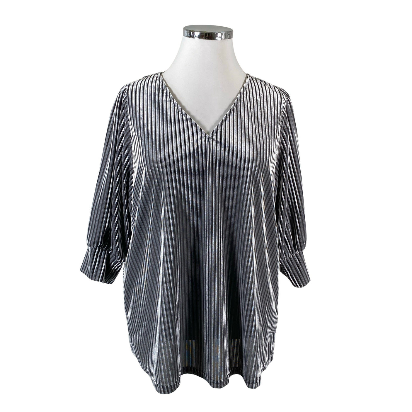 Unisex Kaffe - Lühikeste käistega pluus, suurus 46 - Hall (1)