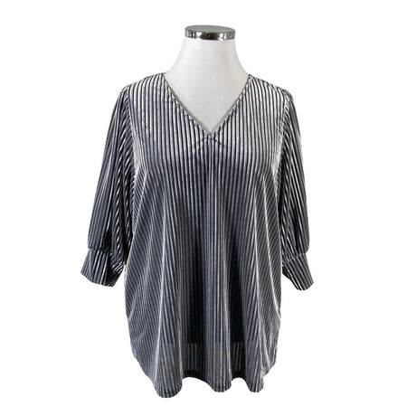 Unisex Kaffe - Lühikeste käistega pluus, suurus 46 - Hall ()