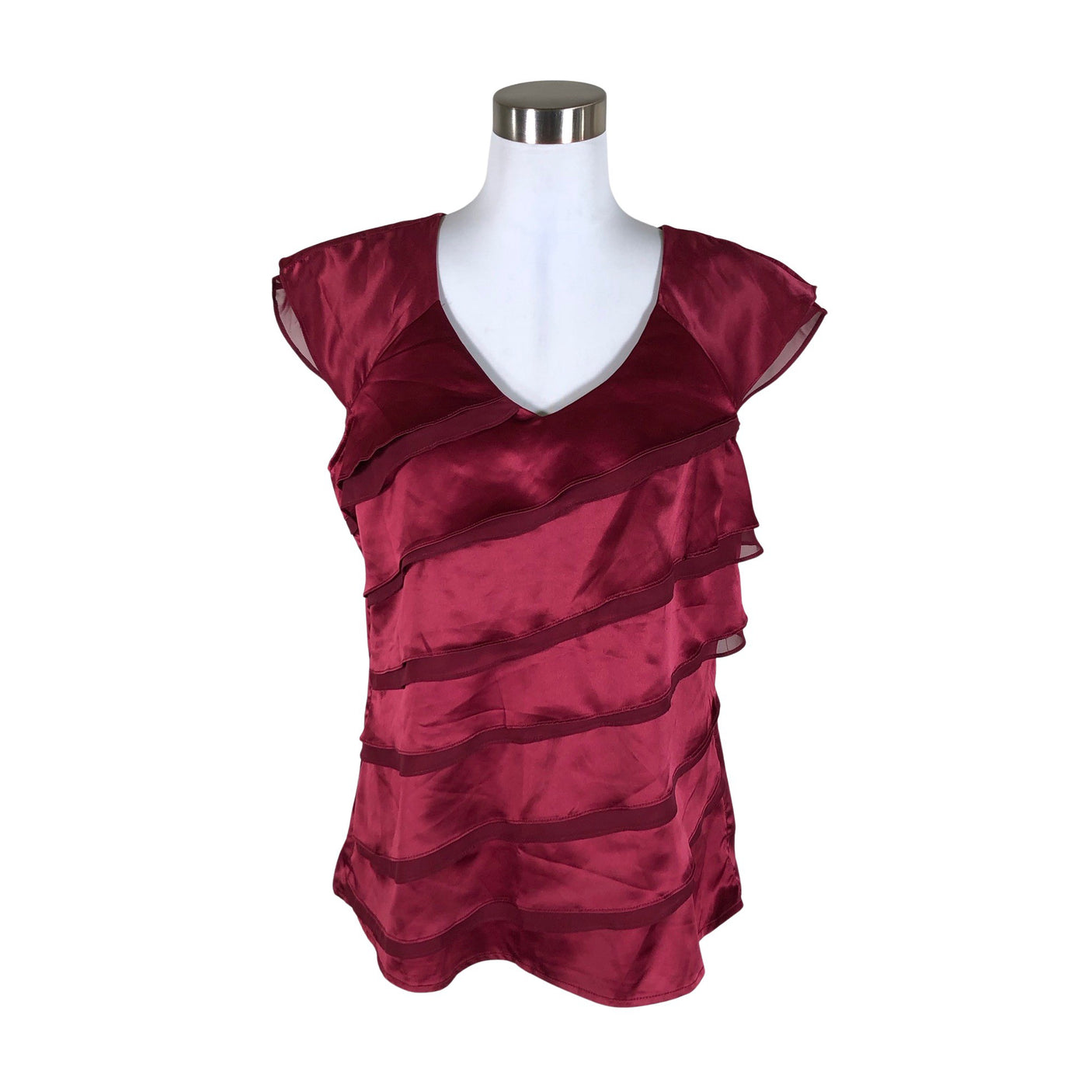 Unisex Reitmans - Lühikeste käistega pluus, suurus 40 - Veinipunane (1)