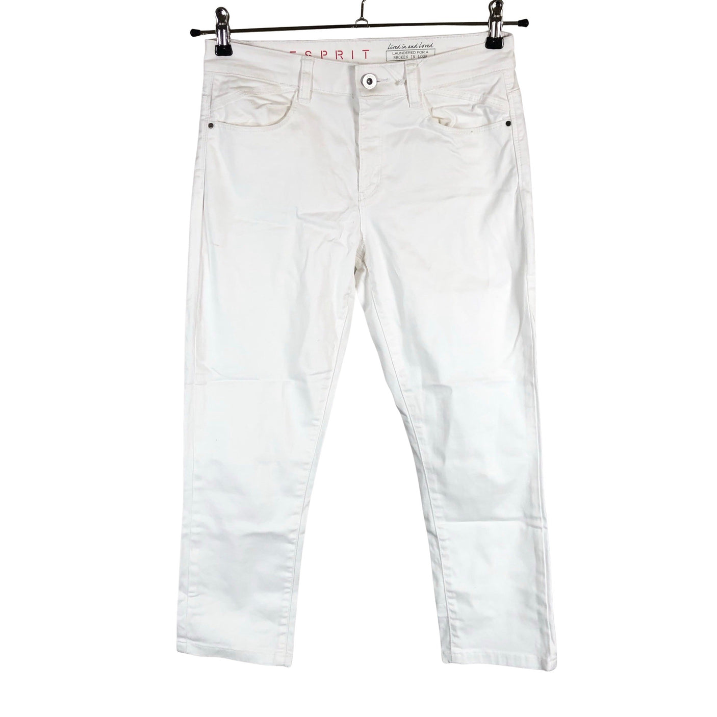 Unisex Esprit - Mittevenivad poolpikad püksid, suurus 36 - Valge (1)