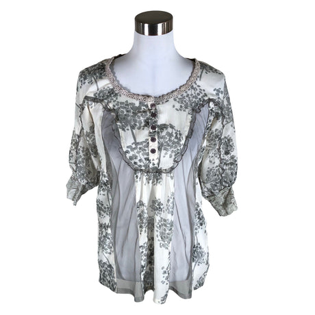 Unisex Cream - Lühikeste käistega pluus, suurus 34 - Hall ()