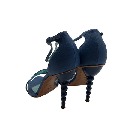 Unisex Sergio Rossi - Kontsaga rihmikud, suurus 39 - Sinine (2)