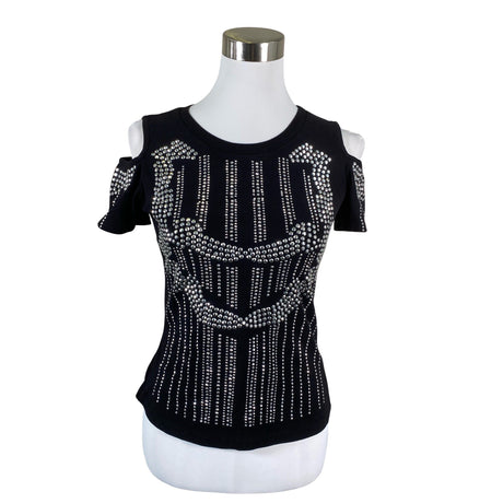 Unisex Vince Otto - Lühikeste käistega pluus, suurus 38 - Must ()