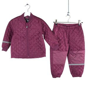 Unisex Zig Zag - Õhem talvejope, suurus 98 - 104 - Veinipunane (1)