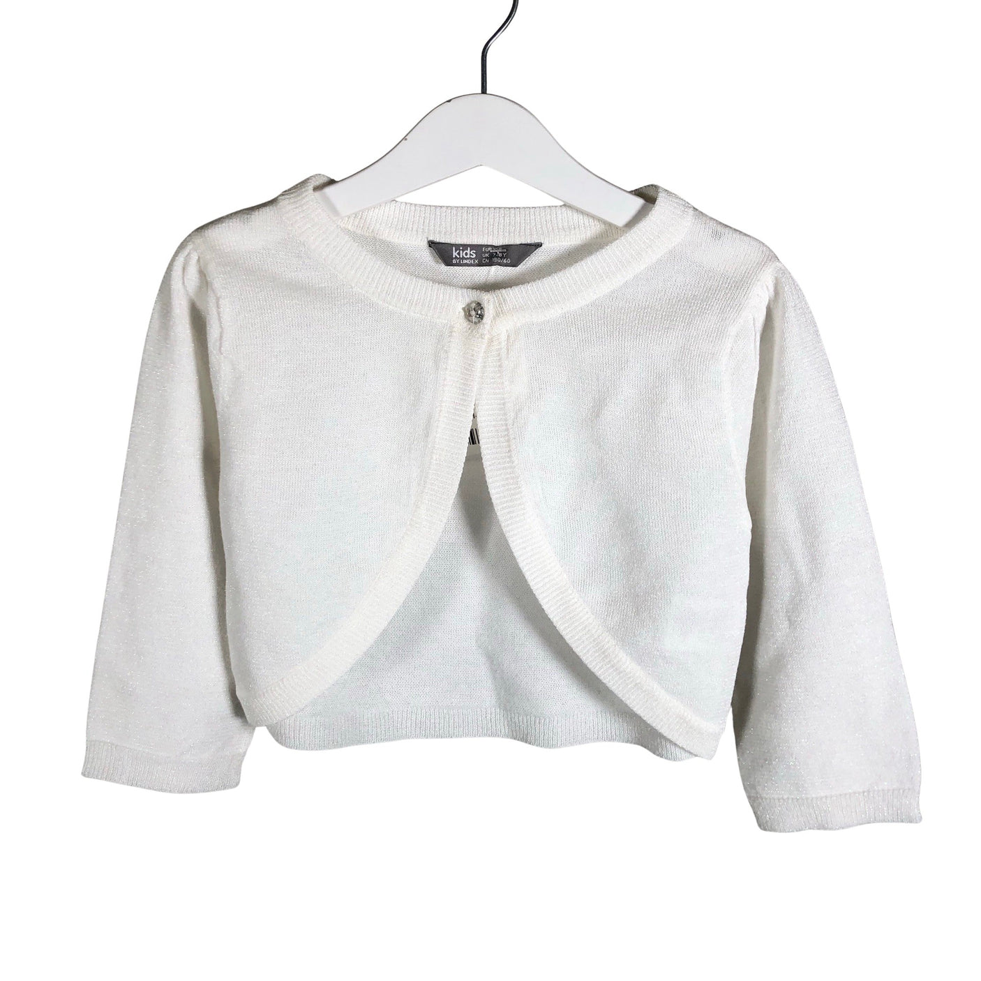 Unisex Lindex - Kootud boolero, suurus 122 - 128 - Valge (1)