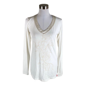 Unisex Esprit - Trikotaažist pluus, suurus 38 - Looduslik valge (1)