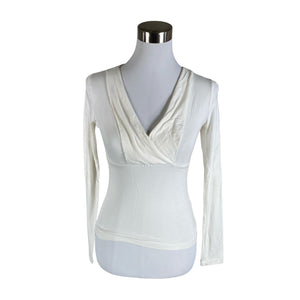 Unisex Bandolera - Trikotaažist pluus, suurus 34 - Looduslik valge (1)