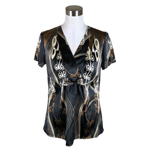 Unisex Voglia - Lühikeste käistega pluus, suurus 38 - Pruun (1)