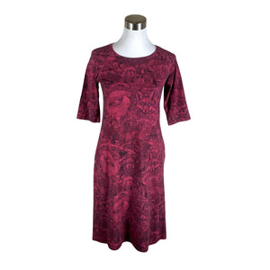 Unisex Ehta - Trikotaažist kleit, suurus 36 - Veinipunane (1)