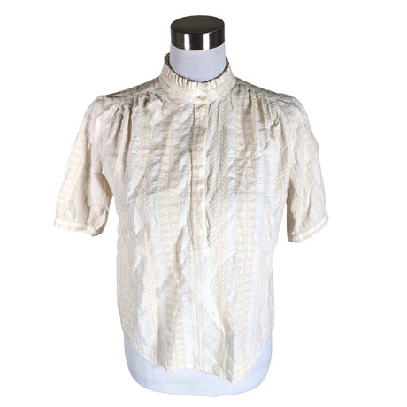 Unisex Cotélac - Lühikeste käistega pluus, suurus 38 - Beige ()