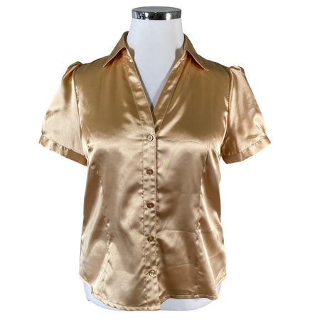 Unisex Merlyn - Lühikeste käistega pluus, suurus 42 - Beige ()