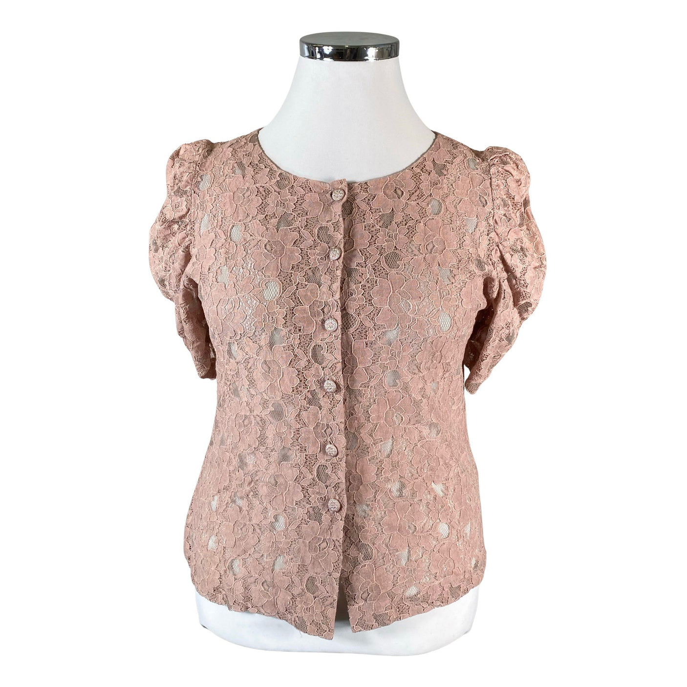 Unisex Vie Ta Vie - Lühikeste käistega pluus, suurus 42 - Heleroosa (1)