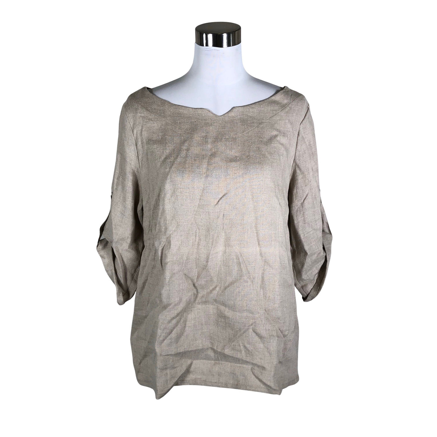 Unisex Bypias - Lühikeste käistega pluus, suurus 36 - Beige (1)