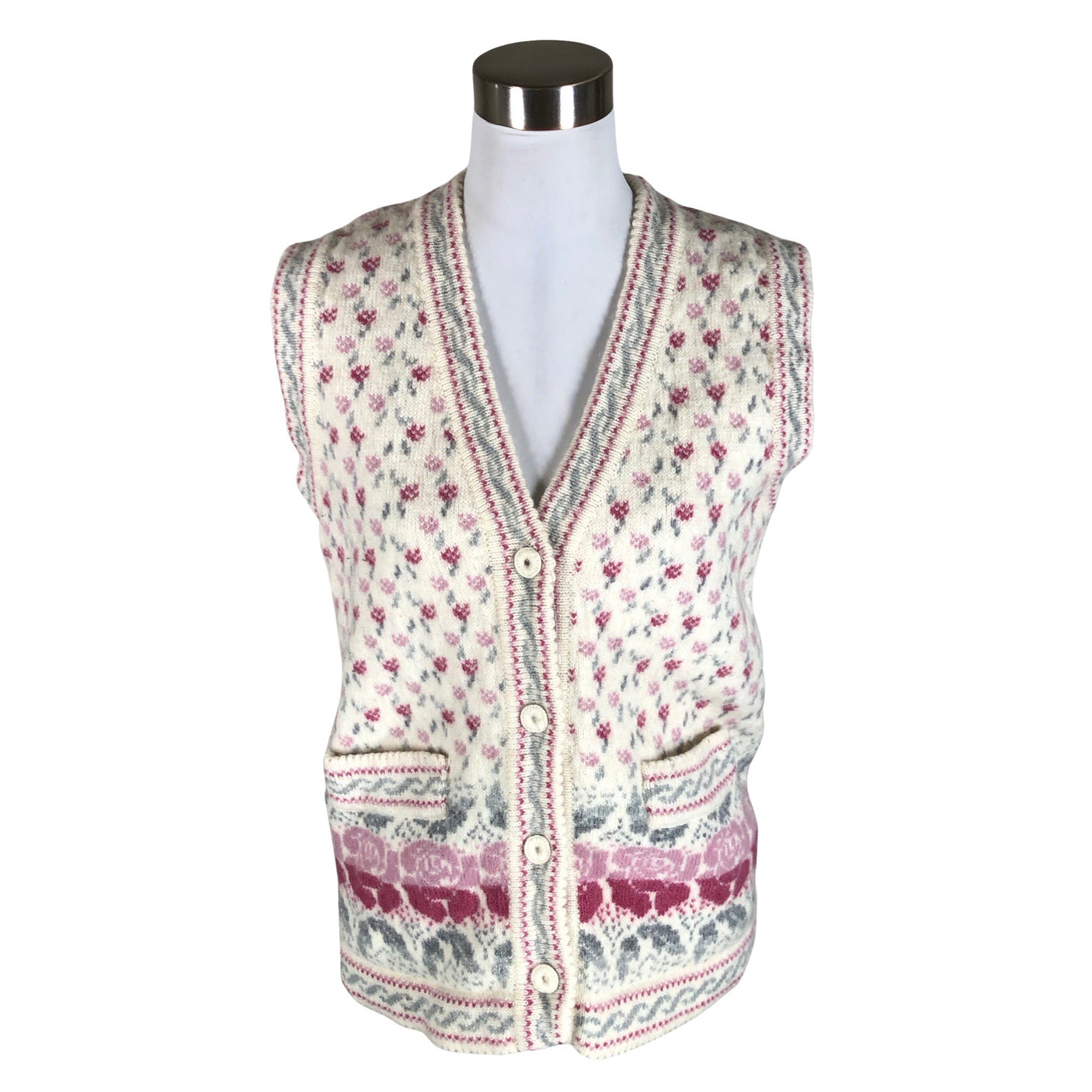 Unisex Handmade - Kootud vest, suurus 36 - Valge (1)