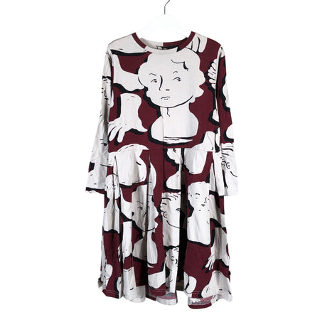 Unisex Papu - Trikotaažist kleit, suurus 122 - 128 - Veinipunane ()