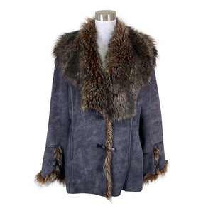 Unisex Kriss - Kunstkarusnahast mantel, suurus 40 - Hall (1)