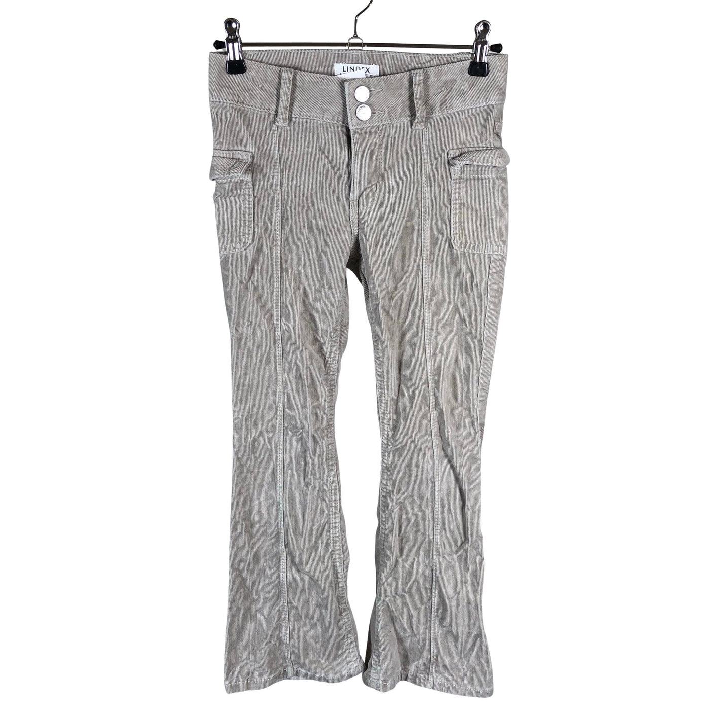 Unisex Lindex - Sametpüksid, suurus 122 - 128 - Hall (1)