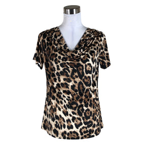 Unisex Helmi - Lühikeste käistega pluus, suurus 38 - Pruun (1)
