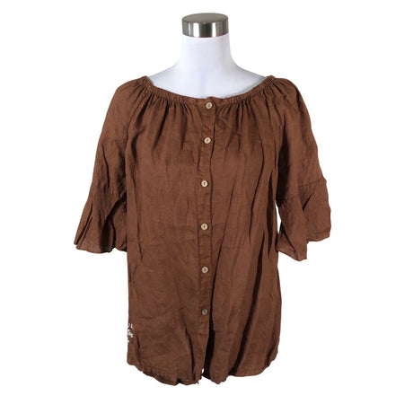 Unisex Bohemiana - Lühikeste käistega pluus, suurus One size - Pruun ()